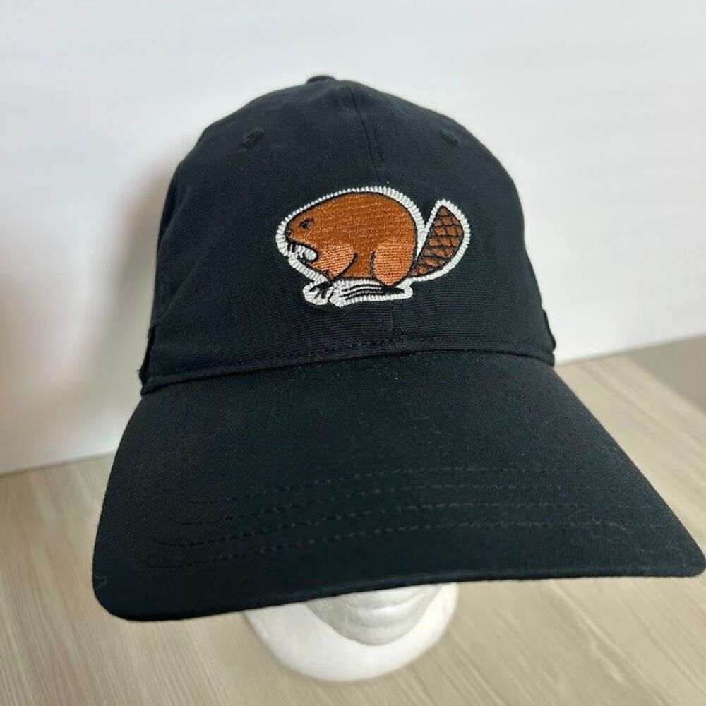 Duluth Trading Mens Hat L/XL Black Embroidered Beaver Logo Adjustable